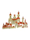 Caja de construcción castillo en madera multicolor puzles 
