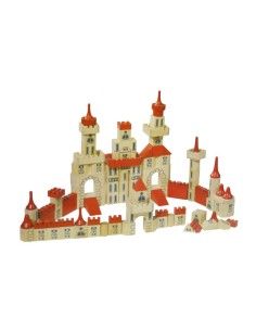 Construcció de fusta castell puzles multicolor. Peces 150 Und.