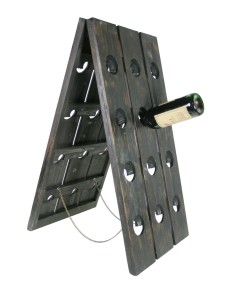 Mueble auxiliar botellero de madera maciza para 24 botellas de vino decoración hogar rustico para bodega