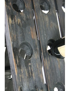 Mueble auxiliar botellero de madera maciza para 24 botellas de vino decoración hogar rustico para bodega 2