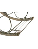 Mecedora de hierro con reposapiés mecedora descanso estilo retro con reposa-brazos de madera