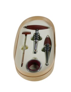 Set de accesorios para vino en caja de madera para amantes del vino 2
