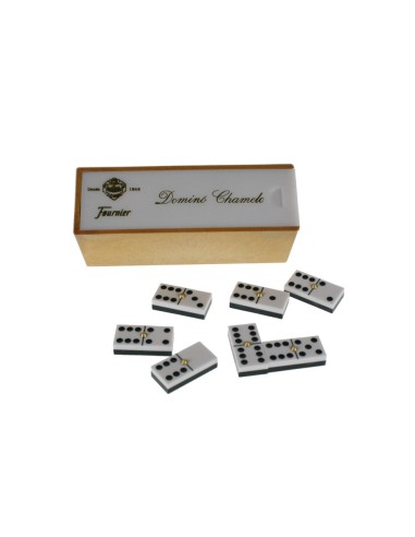 Dominos Chamelo dans une boîte en acrylique Jeu de domino classique pour 2 à 4 joueurs.