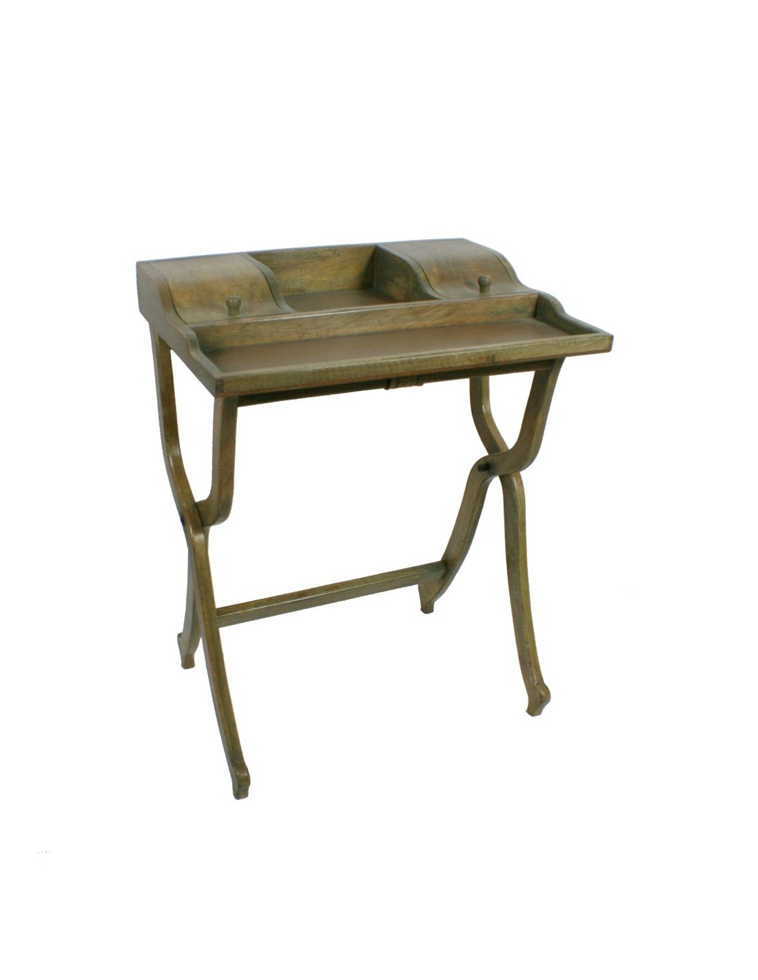 Moble auxiliar escriptori de fusta massissa de color roure estil vintage