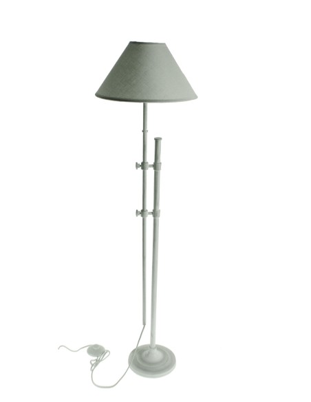 Lámpara de pie en metal color blanco estilo nórdico elegante para decoración hogar. Medidas: 103x30x30 cm.