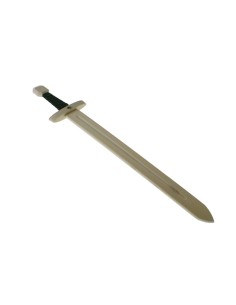 Espada de madera Caballero y signo de estrella y empuñadura complemento juego disfraces para niños. Medidas: 66x14x3 cm.
