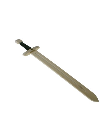 Espada de madera Caballero y signo de estrella y empuñadura complemento juego disfraces para niños. Medidas: 66x14x3 cm.