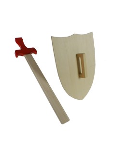 Escudo y espada de madera  de pirata complemento para juego y disfraces juguete para niño niña 2