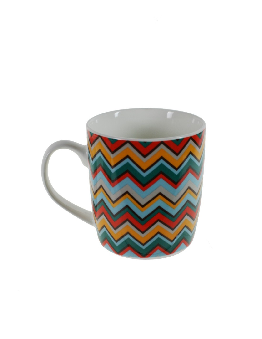 Taza mug taza para café de porcelana multicolores diseño geométrico estilo vintage para los desayunos