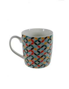 Tasse tasse à café en porcelaine multicolore style vintage design géométrique pour le petit déjeuner