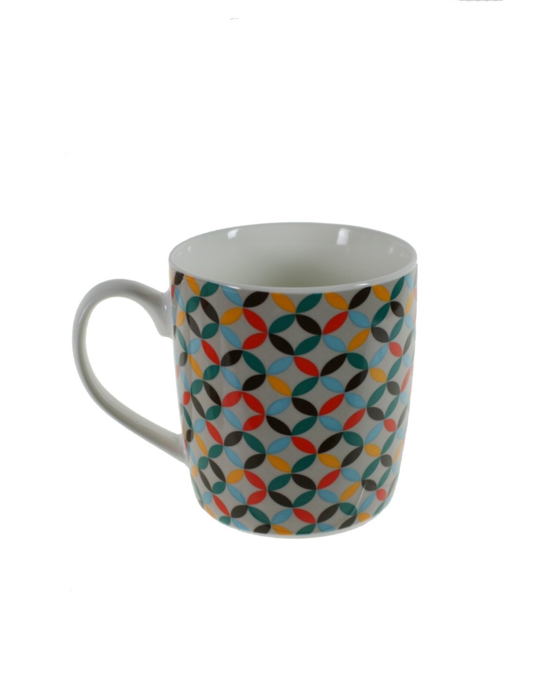 Tasse tasse à café en porcelaine multicolore style vintage design géométrique pour le petit déjeuner