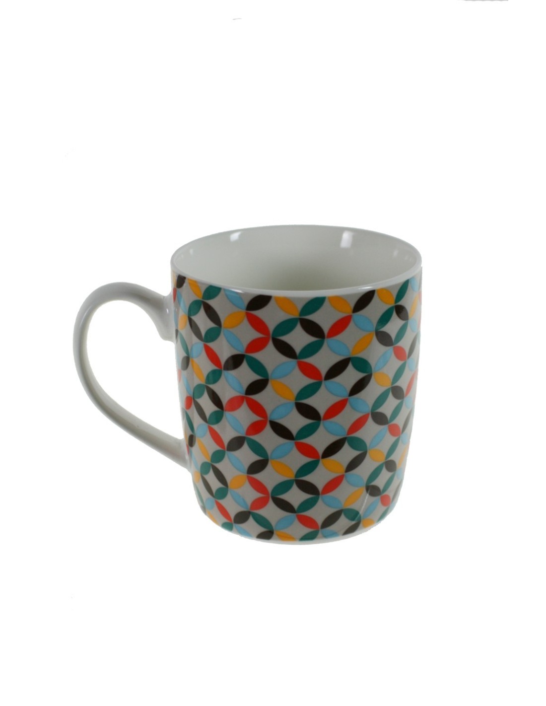 Taza mug taza para café de porcelana multicolores diseño geométrico estilo vintage para los desayunos