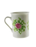 Taza mug taza para café de porcelana color verde diseño flor estilo vintage romántico para los desayunos