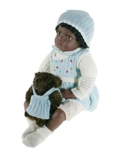 Nina negreta molt original d'estil clàssic amb vestit de punt