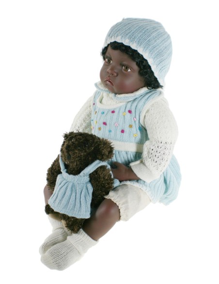 Nina negreta molt original d'estil clàssic amb vestit de punt