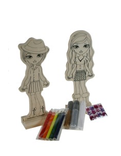 Poupées en bois pour la peinture Artisanat Kit de peinture Jeu de créativité enfant fille.