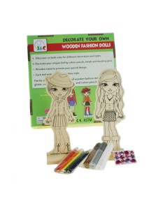 Poupées en bois pour la peinture Artisanat Kit de peinture Jeu de créativité enfant fille. 2