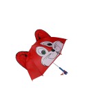 Paraguas infantil color rojo forma de zorro asa de madera con figura para los días de lluvia divertido regalo para aniversario