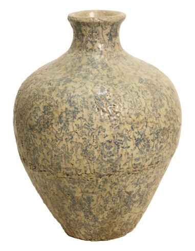 Grand vase en céramique dans des tons de terre cuite bleue pour une décoration rustique de la maison