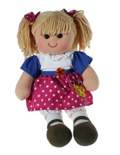 Nina clàssica de drap amb vestit de color rosa