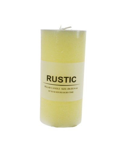 Bougie de base longue durée 68 heures environnement domestique de couleur jaune