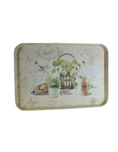 Bandeja de melamina con decoración jardín de Paris estilo vintage retro servicio de mesa 2
