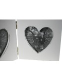 Marco doble para dos fotos de madera forma corazón estilo vintage