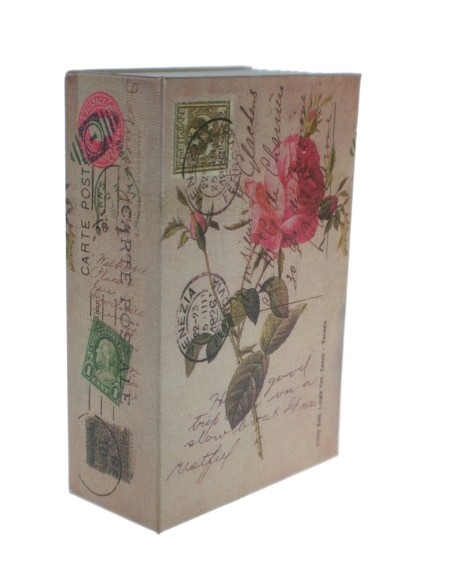 Caja libro con cerradura. Medidas: 18x12x6 cm.