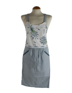 Tablier pour cuisine bavette réglable style vintage corsage lavande design