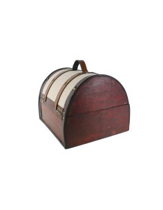 Cofre Petit de Fusta amb Coberta Forrada a Tela Joyero amb Encant Vintage 2