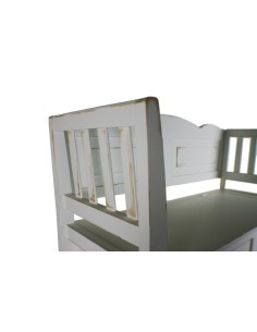 Banco de madera blanco con baúl en asiento almacenaje estilo vintage 2