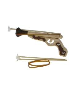 Pistola de fusta amb fletxes, Pirata Hook complement de joc i disfresses per a nen nena. Mides: 12x26x3 cm.