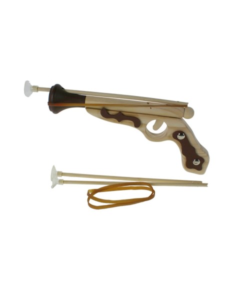 Pistola de madera con flechas, Pirata Hook complemento de juego y disfraces para niño niña. Medidas: 12x26x3 cm.