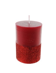 Espelma de Nadal amb purpurina color vermell espelma per decorar corones nadalenques decoració llar