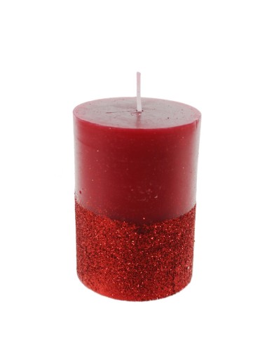 Bougie de Noël avec bougie à paillettes rouges pour décorer la décoration de la maison des couronnes de Noël