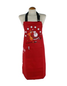 Tablier de cuisine de Noël Père Noël et renne rouge