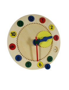 Reloj para aprender las horas en madera números en imán reloj infantil aprendizaje juego educativo para niños. Medidas: Ø28 cm.