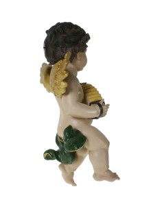 Figura decorativa religiosa Àngel tocant acordió per a paret de resina decoració llar 2