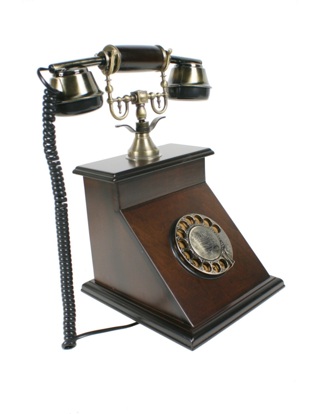 Téléphone vintage en bois et métal : style années 1920 CAL FUSTER