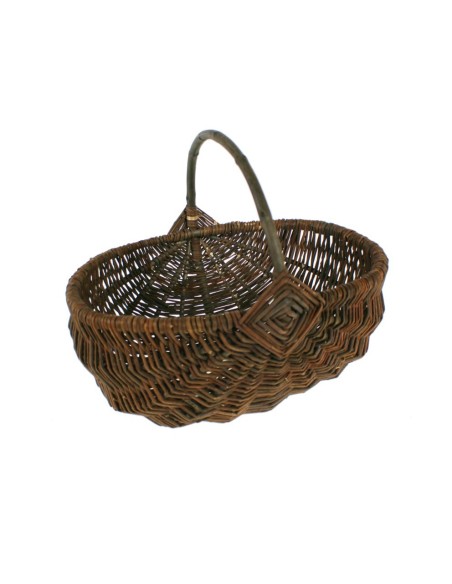Cesto de mimbre grande estilo nórdico picnic y almacenamiento decoración hogar cesta para setas. Medidas. 20x46x36 cm.