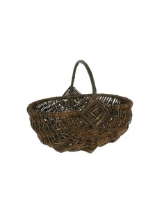 Cesto mimbre grande estilo nórdico vintage almacenamiento recoger setas