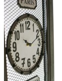 Reloj pared metálico tres esferas zonas horarias decoración industrial 