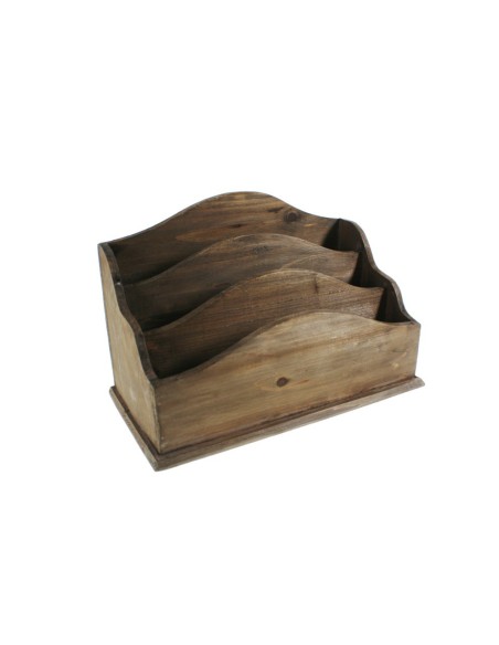 Cartero antiguo de sobremesa en madera maciza color nogal. Medidas: 32x17 cm.