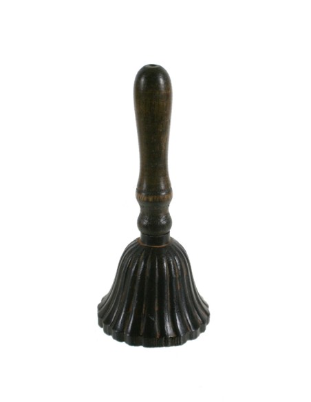 Campana de mà amb mànec de fusta. Mesures: 13xØ6 cm.