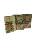 Libreta pequeña de bolsillo y para bolso con tapas decoradas estilo vintage