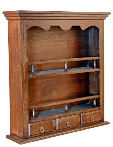 Prestatgeria i argenter de fusta massissa rústic amb calaixos moble auxiliar decoració per a cuina llar.