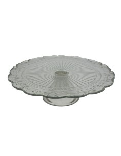 Plato para tartas con pie de vidrio para presentación estilo vintage nórdico menaje de mesa. 2