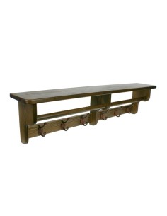 Colgador perchero  con sombrerero decoración vintage rustico de madera roble