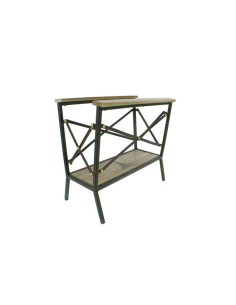 Revistero de metal y madera de suelo estilo vintage. Medidas: 43x46x25 cm.