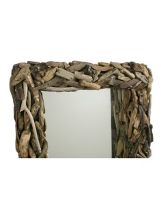 Grand miroir mural avec rondins de style vintage nordique original 2